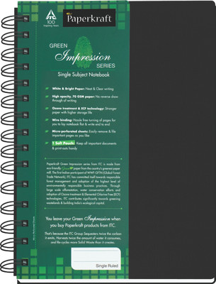 Paperkraft Green Impression A5 Notebook Spiral Binding: Diary Notebook Buy Paperkraft Green Impression A5 Notebook Spiral Binding: Diary Notebook
