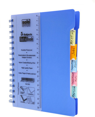Buy Solo Management 5 Subjects A5 Notebook Spiral Binding: Diary Notebook