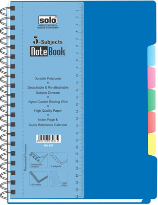 Solo Management 5 Subjects A4 Notebook Spiral Binding: Diary Notebook Buy Solo Management 5 Subjects A4 Notebook Spiral Binding: Diary Notebook