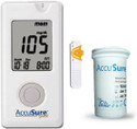 Accu Sure Gold Glucose Monitor with 10 Strips Glucometer - White