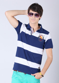 Compare Sports 52 Wear Polo Striped Men T-shirt: T-Shirt at Compare Hatke